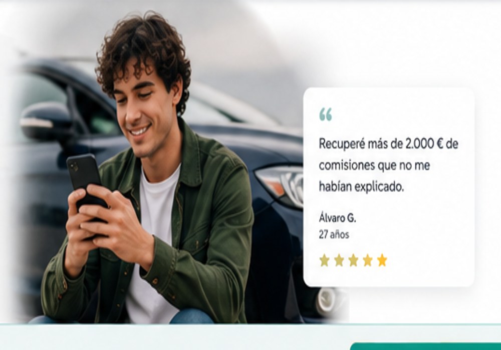 Joven revisando desde el móvil la financiación de su vehículo